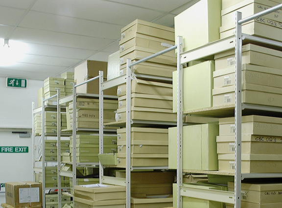 Shelving Units Connected With Aisle-Ties