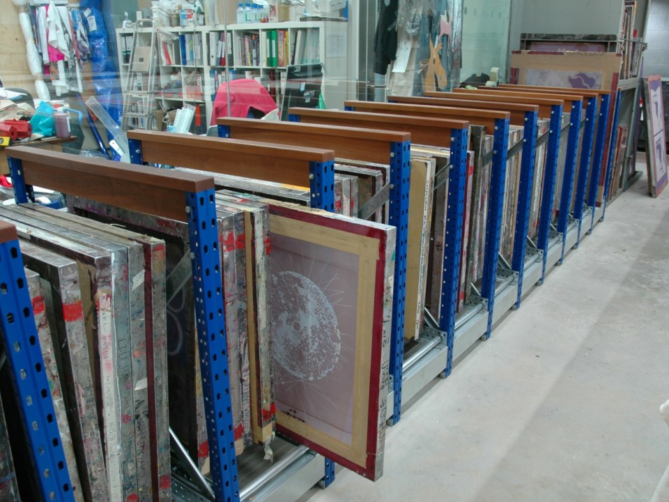 Bespoke low-level art canvas storage racks