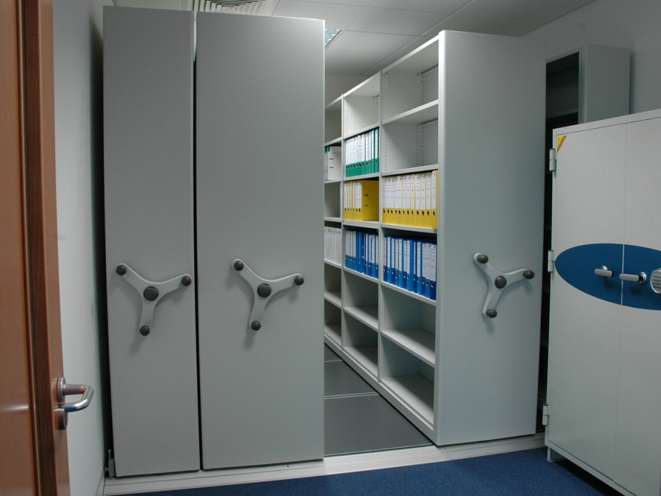 compact mobile shelving for offices