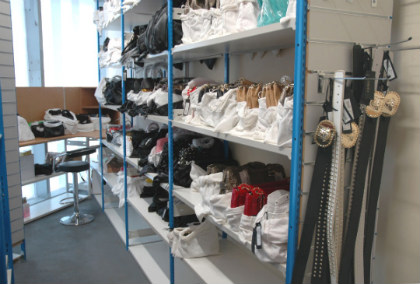Stockroom Shelving for handbags