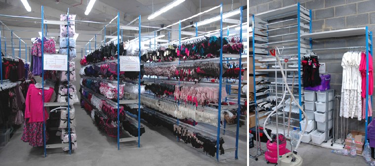 Lingerie Racking System With Steam Rail