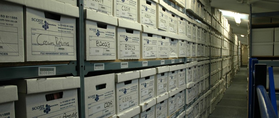 Storage shelving for thousands of archive boxes (law firm)