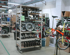 Bike Assembly Shelving In Factory