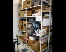 Stockroom shelving for grocery and general store products