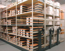 Retailers can save space by using EZR stockroom roller racking