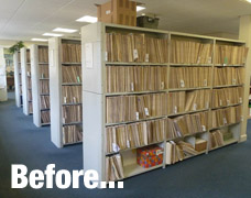 Existing medical records shelving