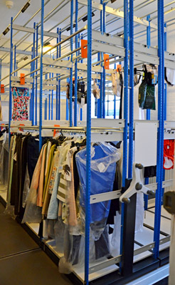 Mobile storage shelves for clothing