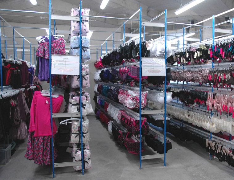 Garment Racking With Aisle-Ties & Floor Fixings