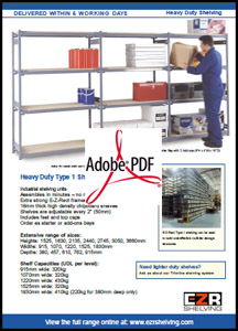 Information Sheet For Type 1 Shelving