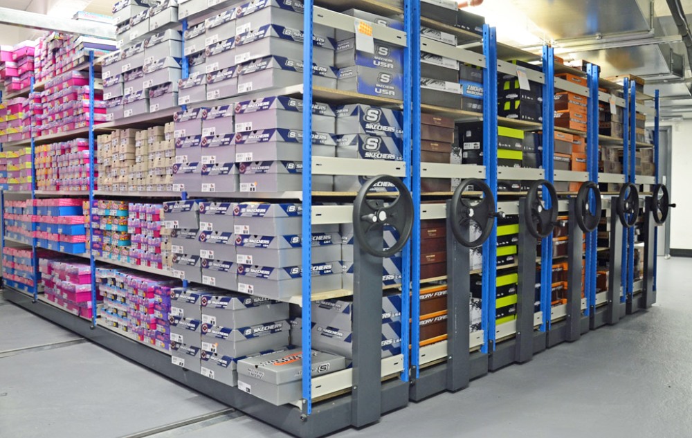 High density mobile shelving storage