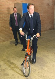 David Cameron Rides A Brompton Folding Bike