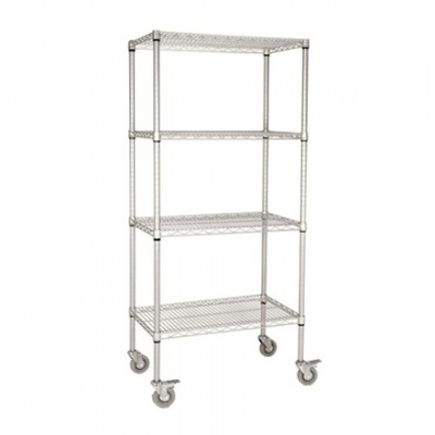 Chrome Shelving Unit On Wheels