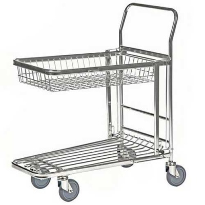 Nesting Stock Trolley - Folding Basket Top