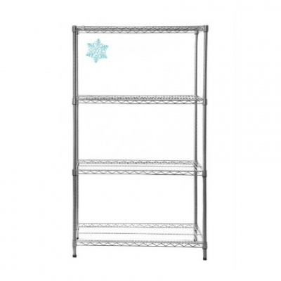 White wire shelf shop unit