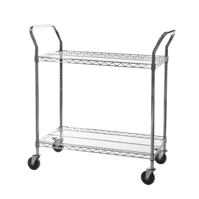 Chrome Wire Shelving Trolley - 2 Tier