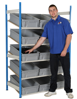 600 x 400 Euro Container Shelving - Sloping Shelves
