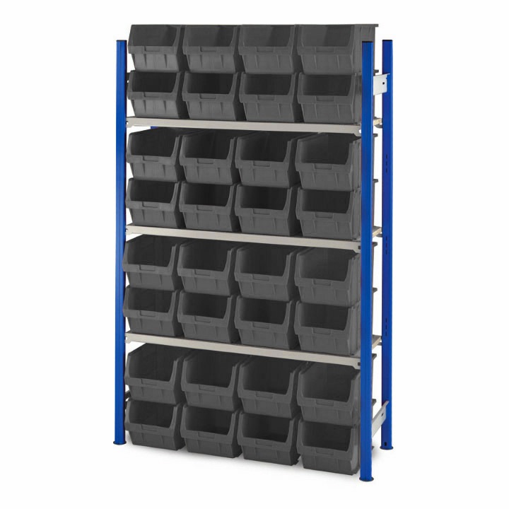 Plastic Bin Shelving - Size 5 Grey Boxes