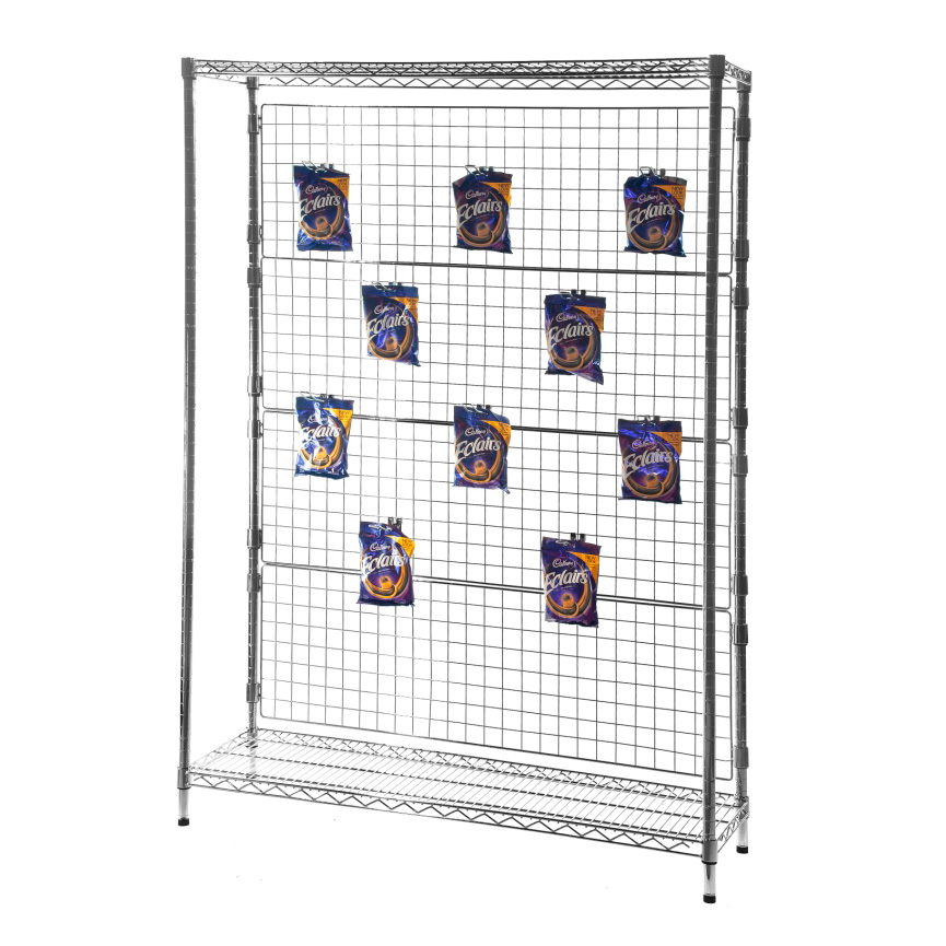 Wire shop display shelves