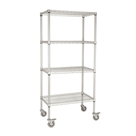 Chrome Shelving Unit On Wheels