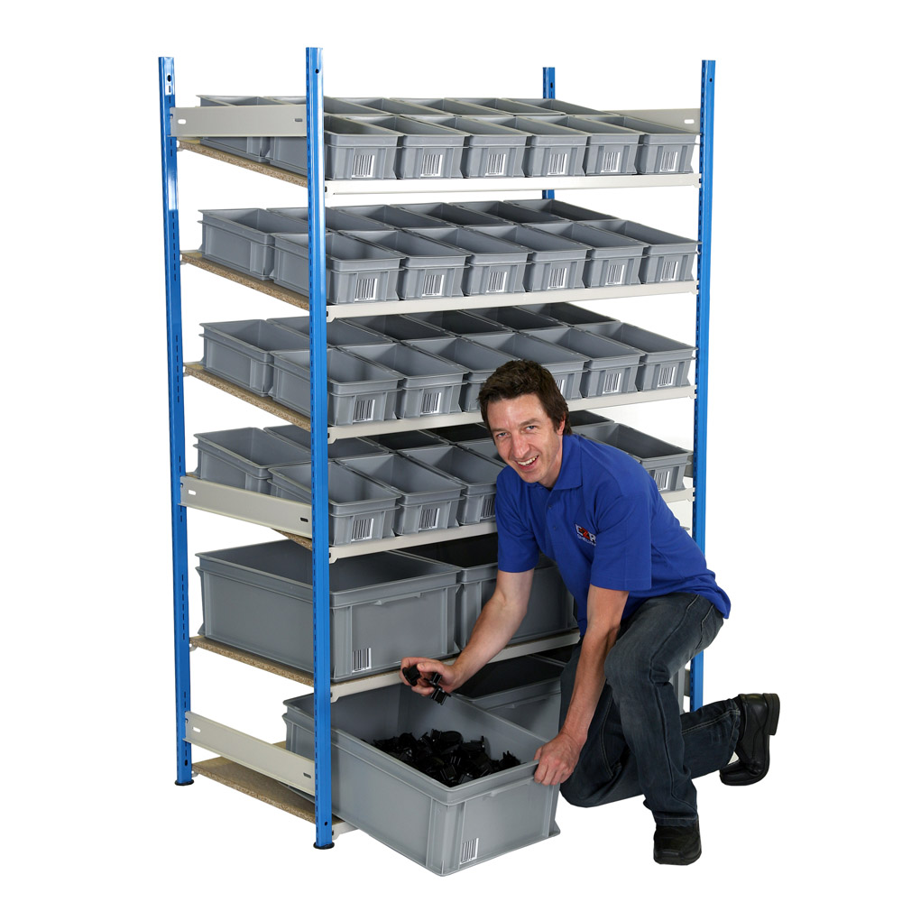 Commercial Order Picking Shelving With Euro Container Boxes