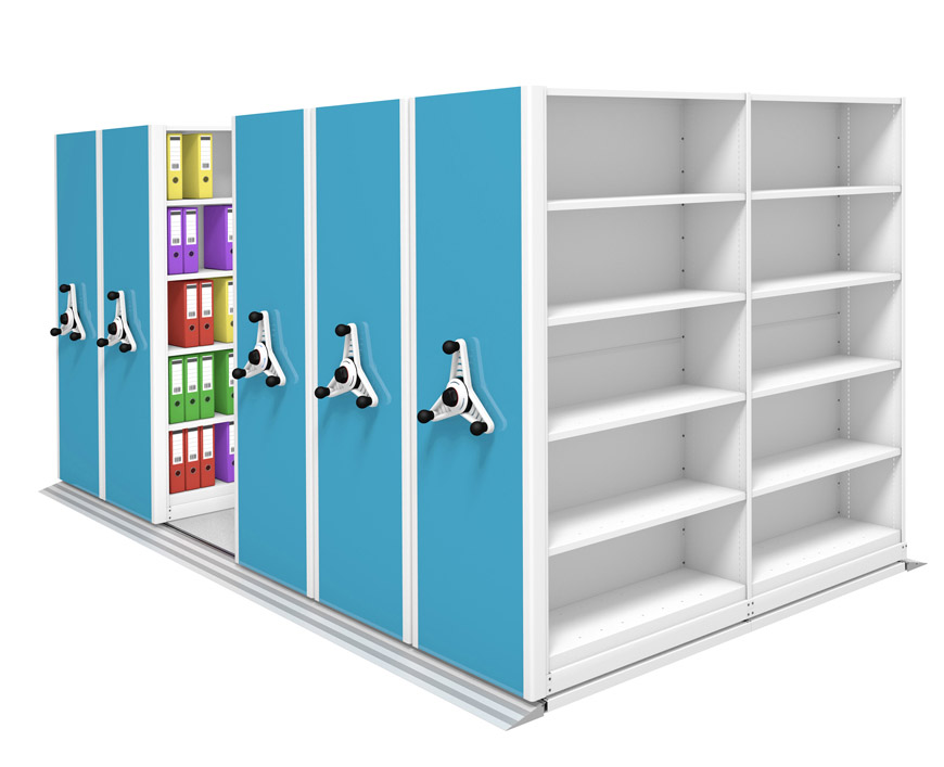 Mobile on sale shelving unit