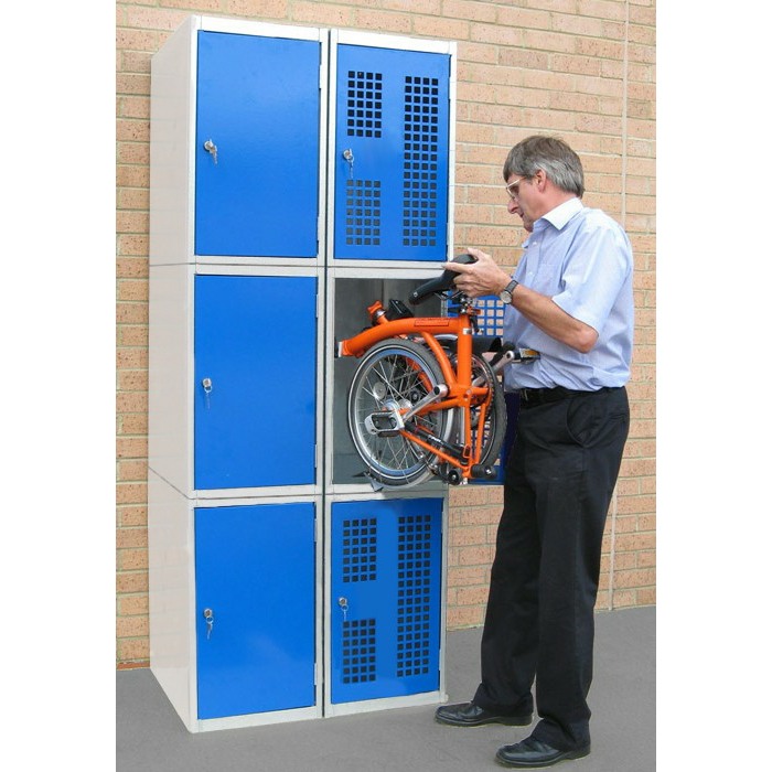 Folding Bike Lockers - 3 Tier