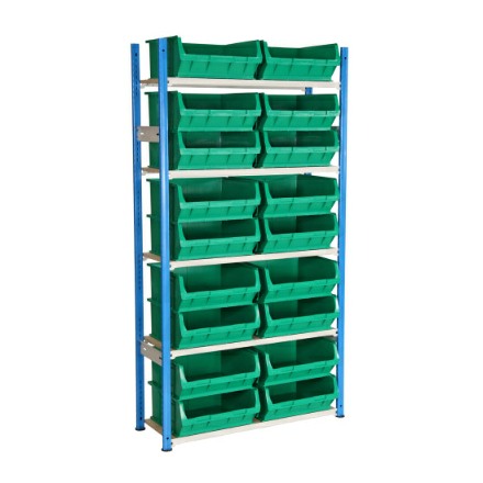 Plastic Bin Shelving Green 28 Litre