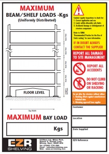 A3 Pallet Racking Load Sign