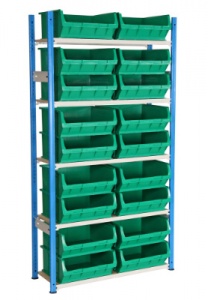 Plastic Bin Shelving Green 28 Litre