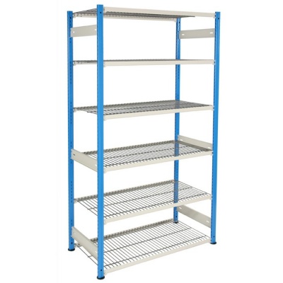 Wire Mesh Shelving Unit - 6 Shelves