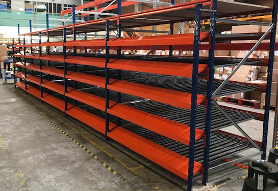 Live carton flow racking example