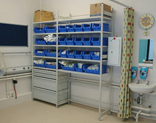 Hospital Ward Storage: Bins & Drawer Units