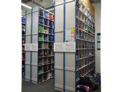 Stockroom storage soluition using pigeon holes