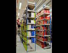 EZR Trimline Shoe Racking In A Retail Stockroom