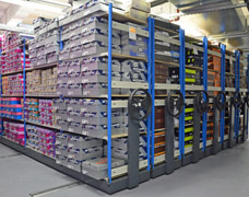 EZR Mobile Roller Racking For Stockrooms